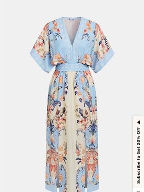 Cupshe Light Blue and Cream Floral Maxi Dress